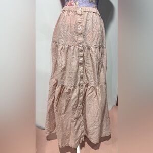Anthropologie Frye Blush Button-Down Maxi Skirt